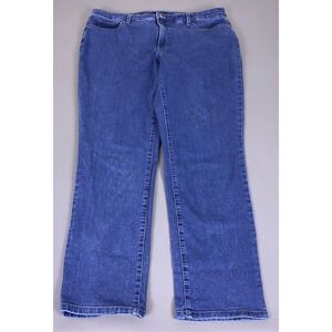 Charter Club Lexington Straight Jeans Womens Plus Size 18 Blue Medium Wash Denim